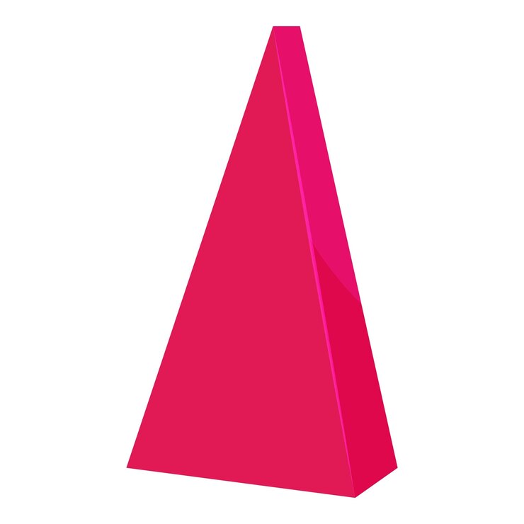 Vector icono de triángulo rosado ilustración de dibujos animados de ícono vectorial de triángulos rosados para la web