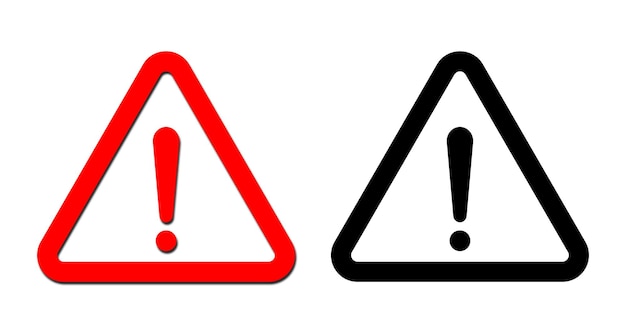 Icono de triángulo de señal de advertencia de peligro con punto de exclamación Icono de señal de peligro de precaución de atención