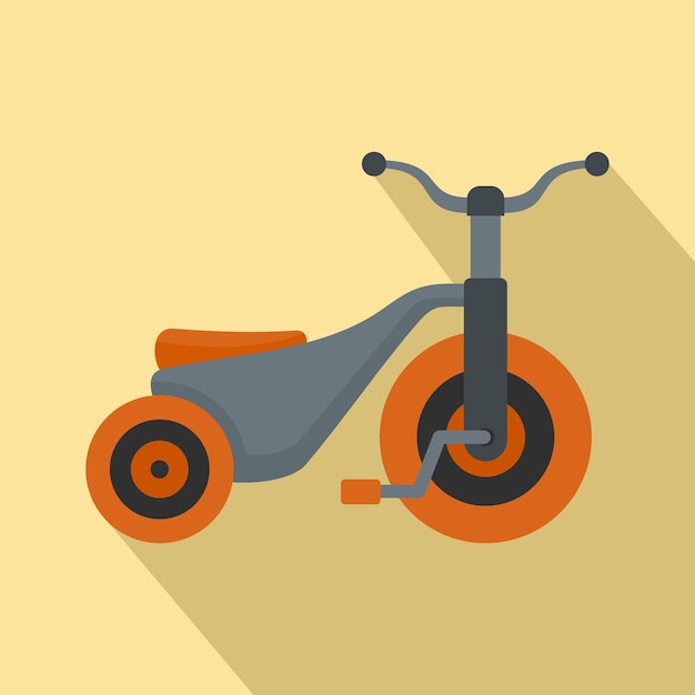 Icono de triciclo de niño Ilustración plana del icono de vector de triciclo de niño para diseño web