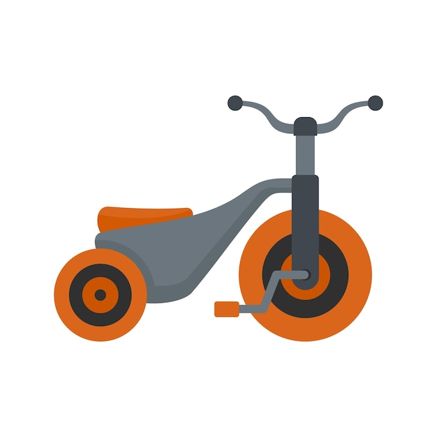 Icono de triciclo de niño Ilustración plana del ícono vectorial de triciclos de niño para la web aislado en blanco