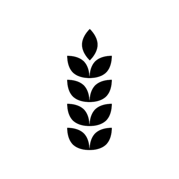 Icono de trigo conjunto harina de avena símbolo vectorial de grano dietético signo de planta de malta signo de cereal icono de planta entera en estilo llenado y delineado