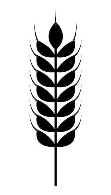 Icono de trigo negro Símbolo de cultivo de cereales Silueta de oreja
