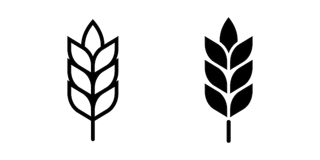 Ícono de trigo Símbolo de durum Ilustración vectorial de cereales Signo de cosecha