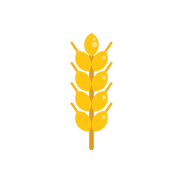 Icono de trigo vector plano jardín orgánico alimentos de campo aislados