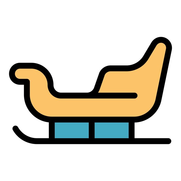 Icono de trineo de invierno Contorno de trineos de invierno Icono vectorial de color plano aislado