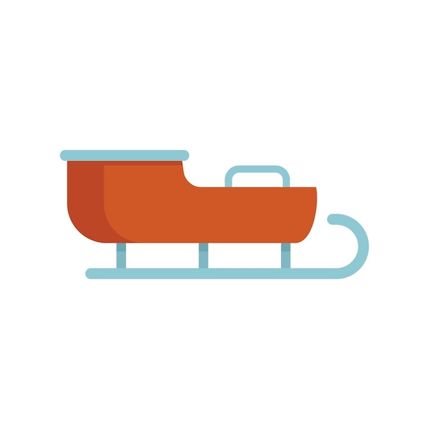 Icono de trineo de invierno vector plano Santa trineo regalo de Navidad aislado