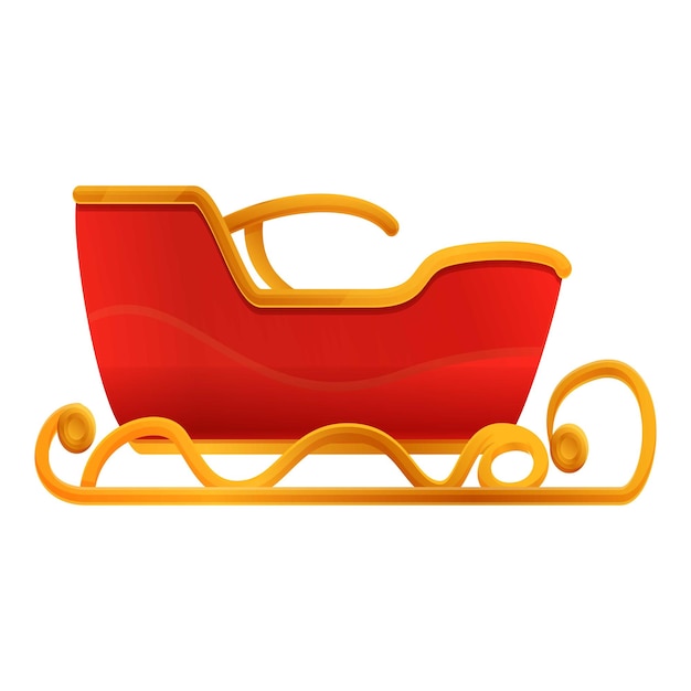 Icono de trineo de Navidad Caricatura de icono de vector de trineo de Navidad para diseño web aislado sobre fondo blanco