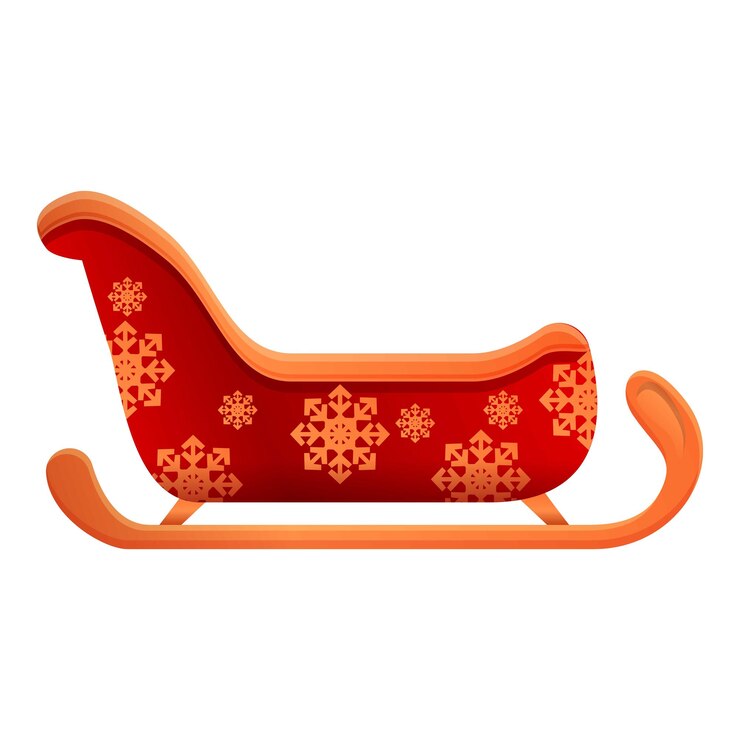 Vector icono de trineo de navidad caricatura de icono de vector de trineo de navidad para diseño web aislado sobre fondo blanco