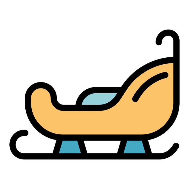 Icono de trineo de paseo Contorno de paseo vector del trineo Icono de color plano aislado