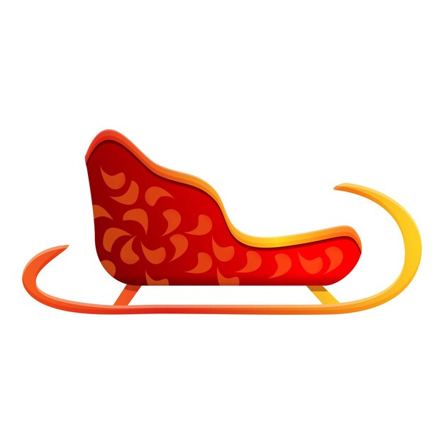 Icono de trineo de regalo de Navidad Caricatura de icono de vector de trineo de regalo de Navidad para diseño web aislado sobre fondo blanco