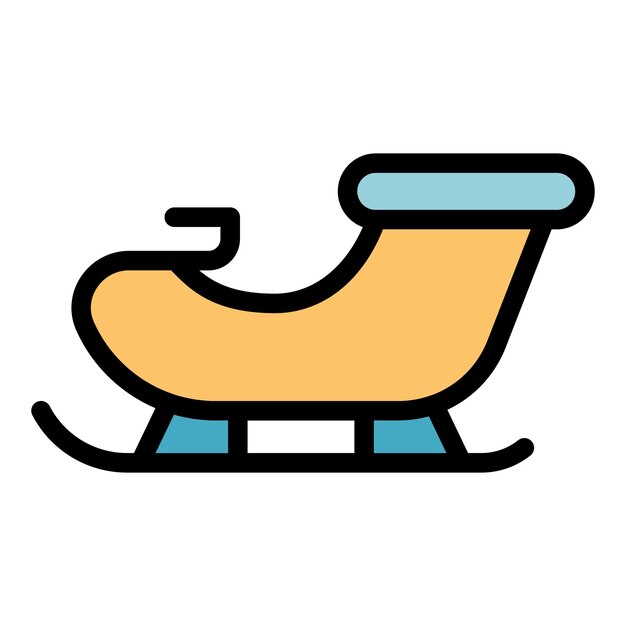El icono del trineo de Santa Claus de la entrega El icono vectorial de la trineo del Santa Claus del resumen del envío El color del icono es plano y aislado