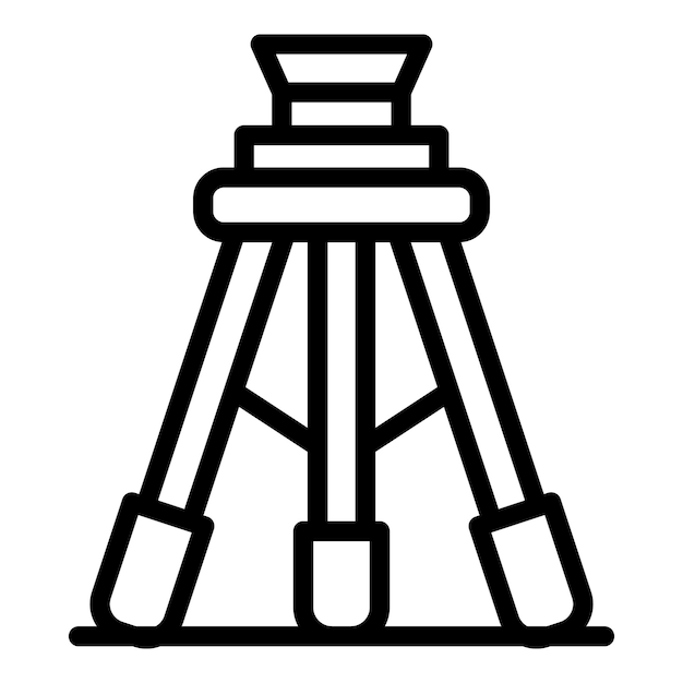 Icono de trípode de construcción Icono vectorial de trípede de construcción de esquema para diseño web aislado en fondo blanco