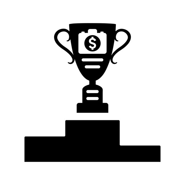 icono del trofeo diseño vectorial negro