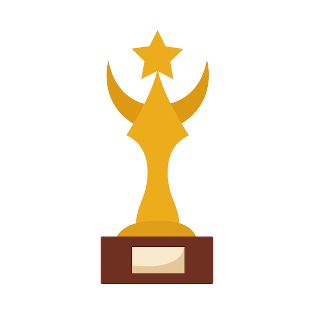 Icono de trofeo del ganador. El vector de trofeo de oro es un símbolo de victoria en un evento deportivo.