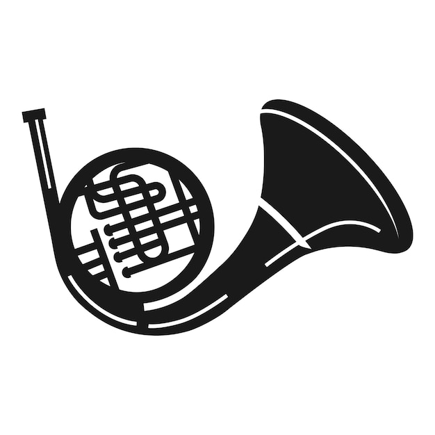 Icono de trompeta baja Ilustración simple del icono de vector de trompeta baja para diseño web aislado sobre fondo blanco