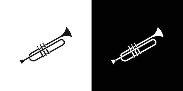 Icono de la trompeta Conjunto de logotipos vectoriales de línea negra