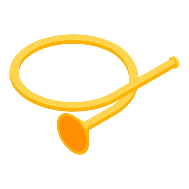 Icono de trompeta redonda Isométrica de icono de vector de trompeta redonda para diseño web aislado sobre fondo blanco
