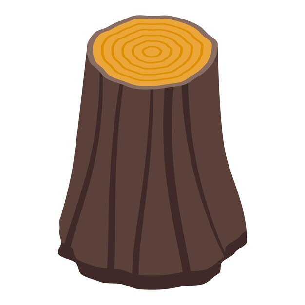 Icono de tronco de árbol cortado Isométrico de icono de vector de tronco de árbol cortado para diseño web aislado sobre fondo blanco