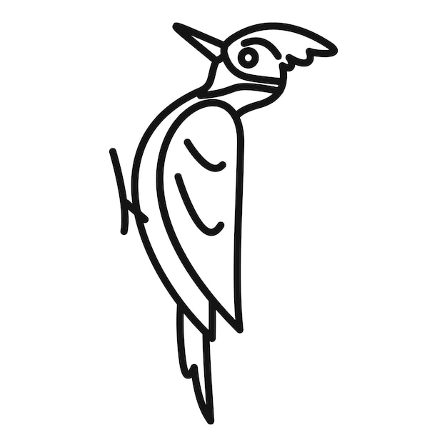 Icono del tronco del árbol de madera picado por el pájaro pájaro
