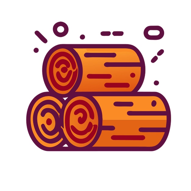 icono de tronco cortado con contorno de color