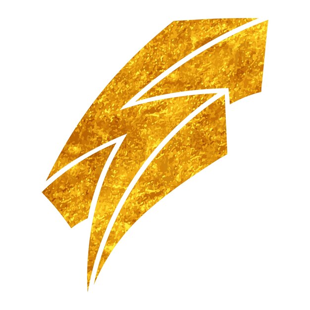 icono de trueno en estilo de color dorado