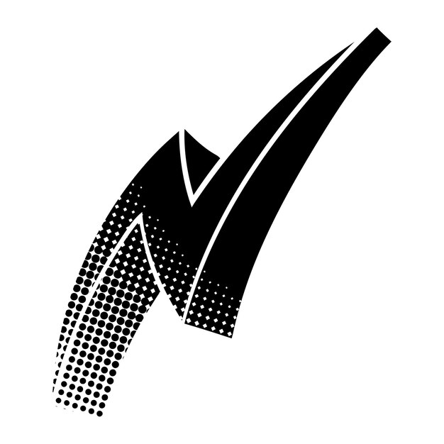 icono de trueno en estilo de medio tono negro