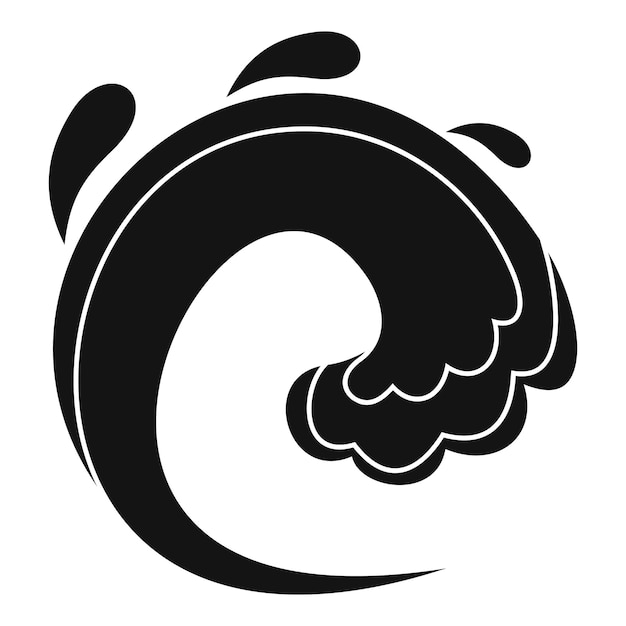 Icono de tsunami de agua de ola Ilustración simple del icono vectorial de tsunami de aguas de ola para la web