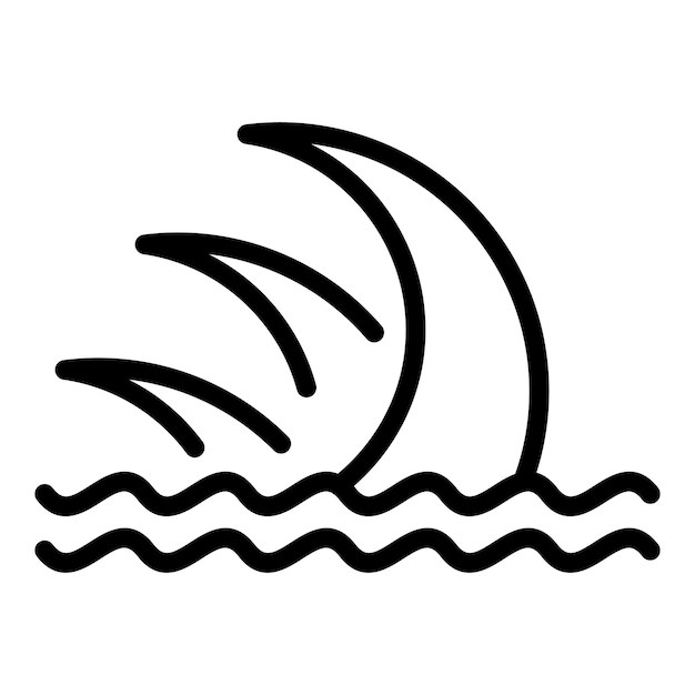 Icono de tsunami marino Icono de vector de tsunami marino de esquema para diseño web aislado sobre fondo blanco