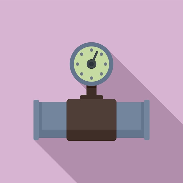 Icono de tubería de agua de contador Ilustración plana del icono de vector de tubería de agua de contador para diseño web