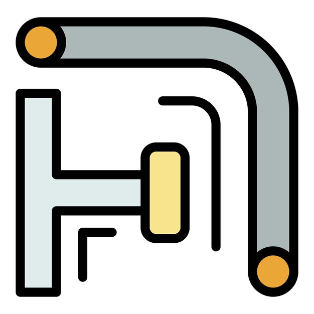 Icono de tubería de andamio Ilustración del esquema del icono de vector de tubería de andamio color plano aislado en blanco