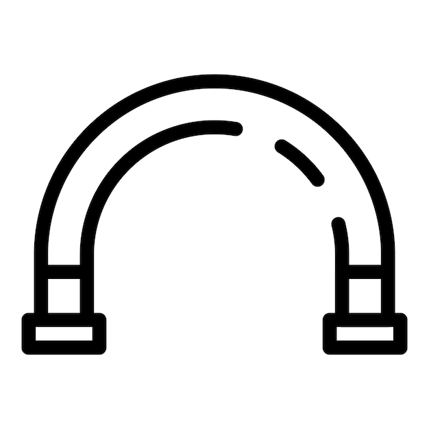Icono de tubería curva Icono de vector de tubería curva de contorno para diseño web aislado sobre fondo blanco