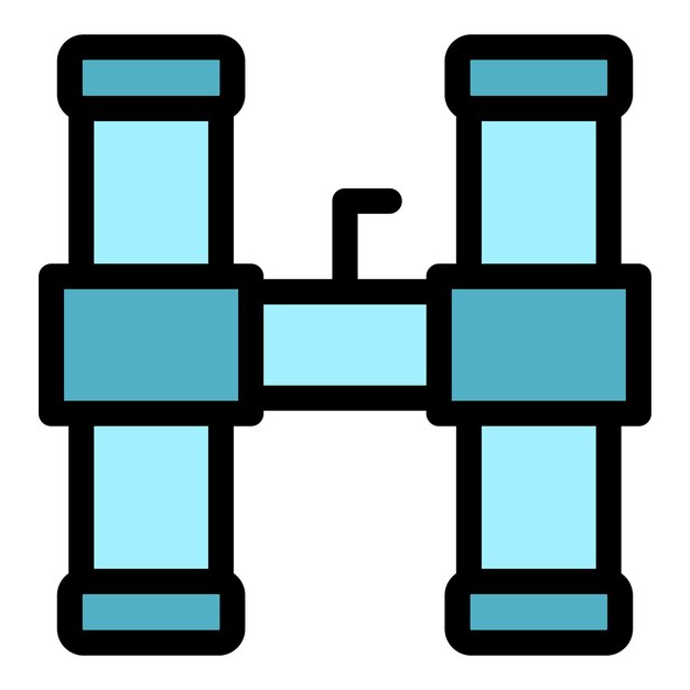 Icono de la tubería del edificio Contorno del icono vectorial de la tuberación del edificio Color plano aislado
