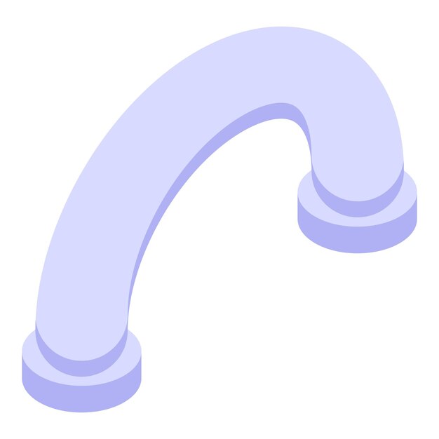Icono de tubería de inicio curva Isométrica de icono de vector de tubería de inicio curva para diseño web aislado sobre fondo blanco