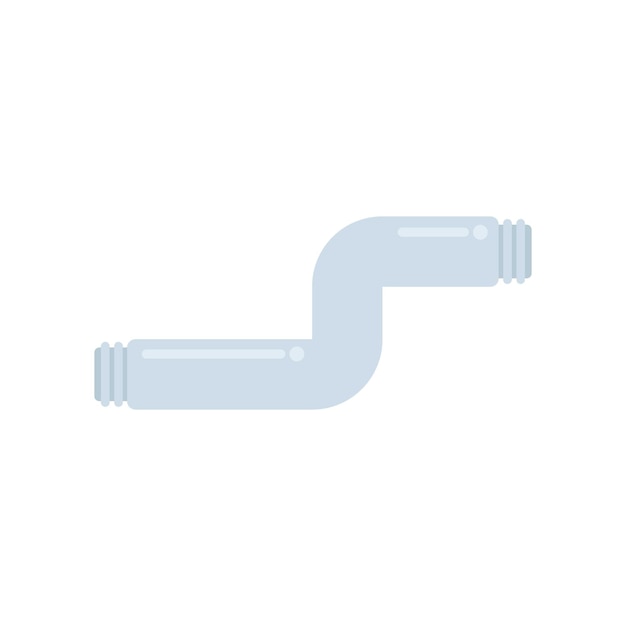 Icono de tubería de plástico vector plano tubería de agua servicio fontanero aislado