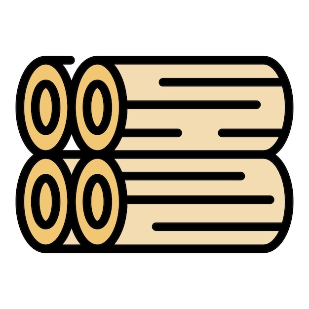 Icono de tuberías metálicas Contorno de tuberías metalicas Icono vectorial de color plano aislado