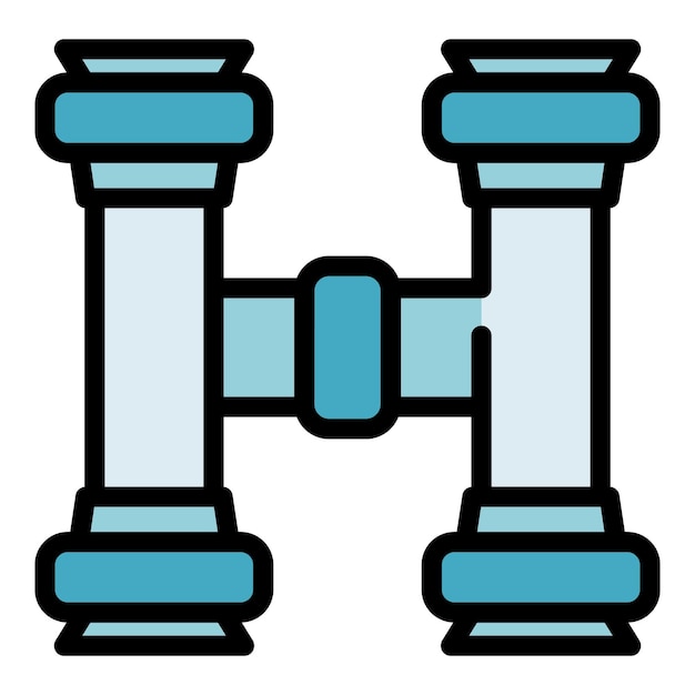 Icono de tuberías de piscina Contorno tuberías de piscina vector icono color plano aislado