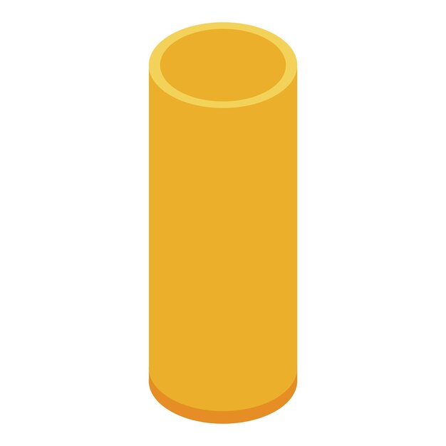 Icono de tubo amarillo de canalón Isométrico de icono de vector de tubo amarillo de canalón para diseño web aislado sobre fondo blanco
