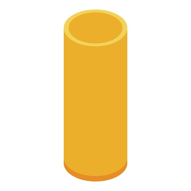 Vector icono de tubo amarillo de canalón isométrico de icono de vector de tubo amarillo de canalón para diseño web aislado sobre fondo blanco