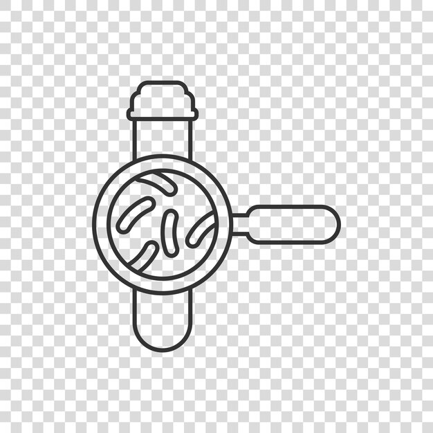 Icono de tubo de análisis de sangre en estilo plano Ilustración de vector de hematología sobre fondo aislado Concepto de negocio de signo de matraz de laboratorio