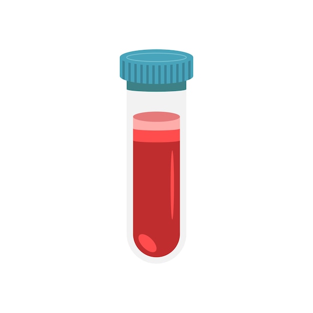 Icono de tubo de análisis de sangre en estilo plano