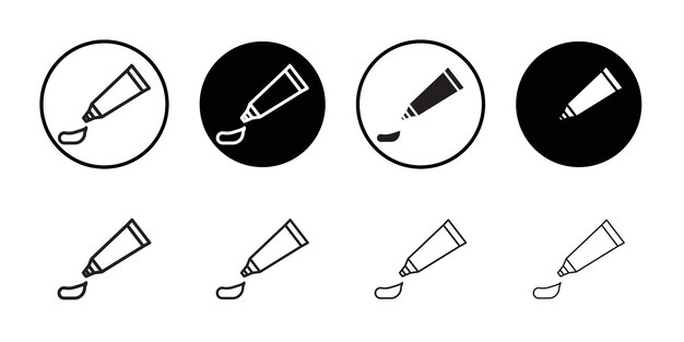 Icono del tubo de crema Ilustración plana de línea delgada