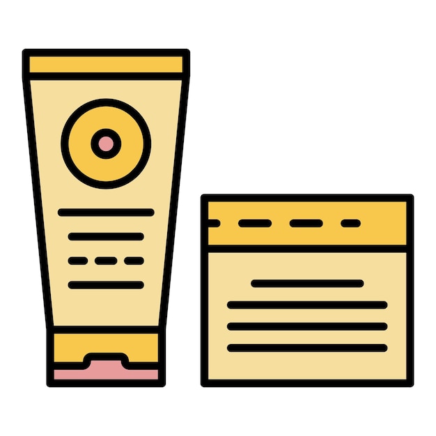 Icono del tubo de crema para el pecho Contorno del icono del vector del tubo de crema para el pecho color plano aislado