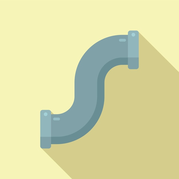 Icono de tubo curvo vector plano Tubo metálico Presión de brida
