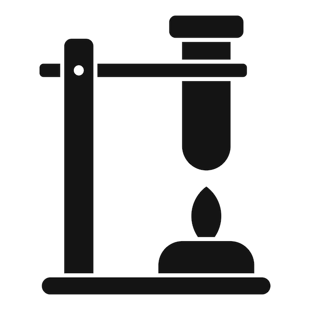 Icono de tubo de ensayo en combustión vector simple Biología de la fórmula