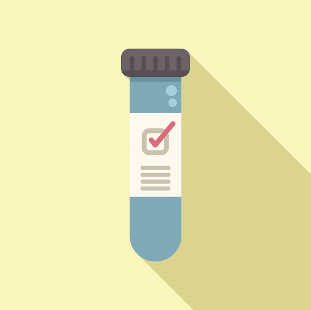 Icono de tubo de ensayo de gripe vector plano Laboratorio de corona Paciente nasal