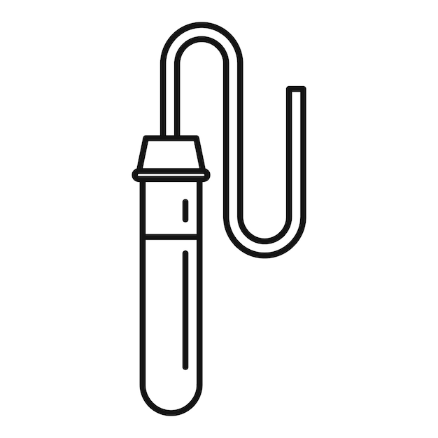 Icono de tubo de ensayo de laboratorio Icono de vector de tubo de ensayo de laboratorio de contorno para diseño web aislado sobre fondo blanco