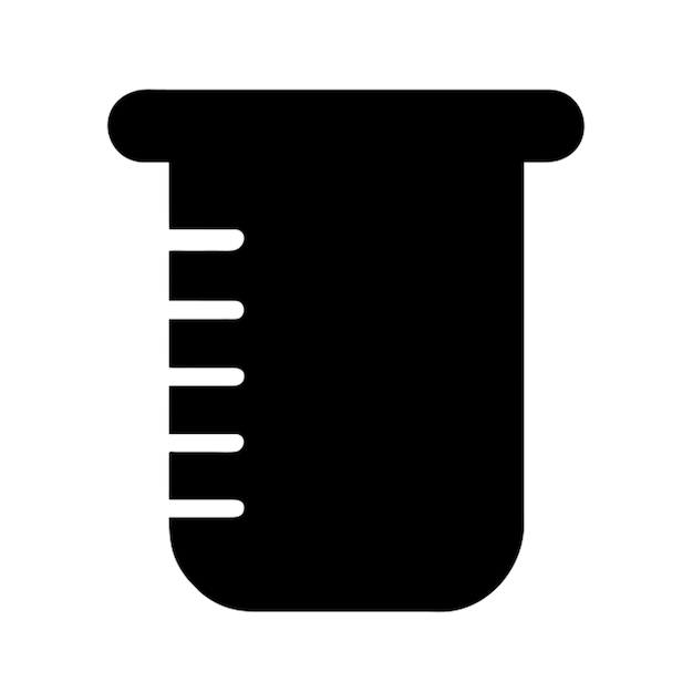icono del tubo de ensayo negro y blanco pictograma de fondo blanco