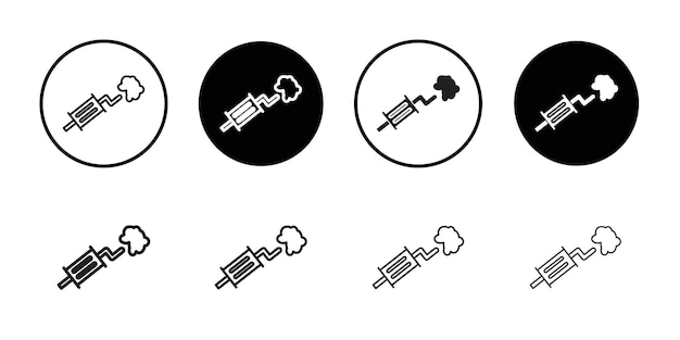 Icono del tubo de escape Conjunto de logotipos vectoriales de línea negra