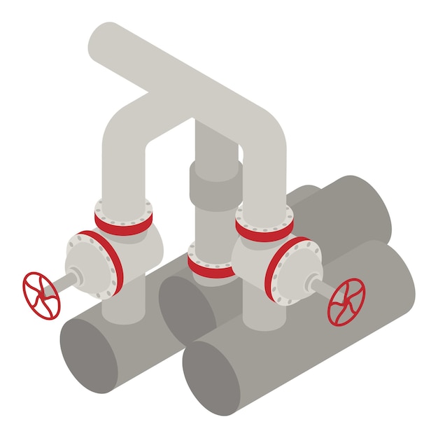 Icono de tubo de gasolina Icono isométrico del vector de tubo de petróleo para el diseño web aislado sobre fondo blanco