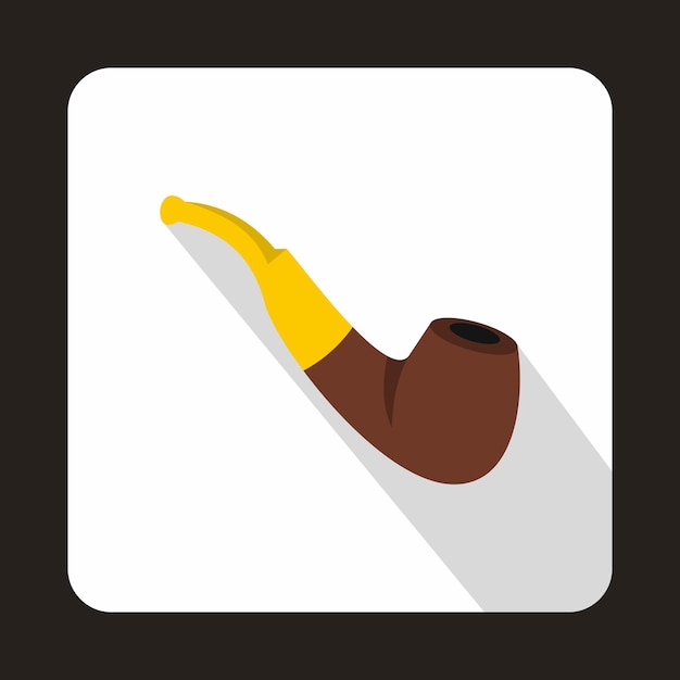 Icono de tubo de madera en estilo plano sobre un fondo blanco